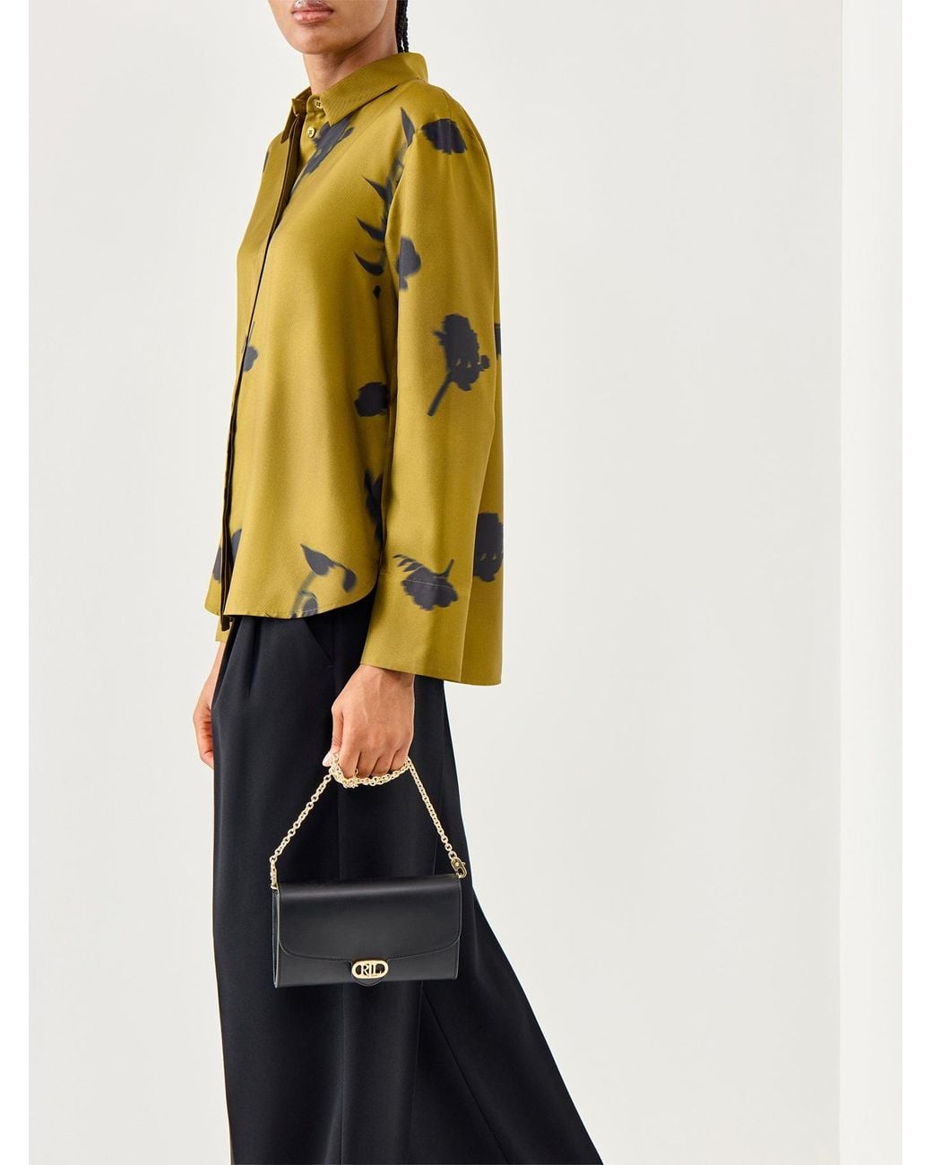 Ralph Lauren Black Adair Large Wallet On A Chain Bag