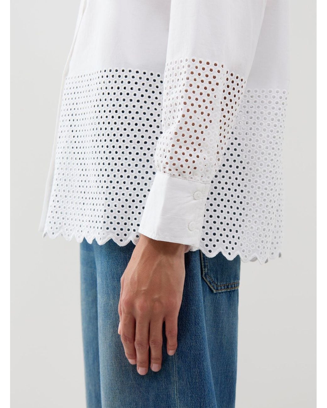 Soya Concept White Hakima 1 Perforated Detail Shirt