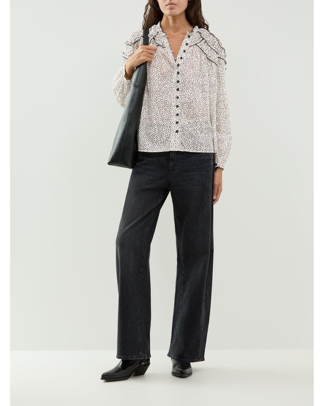 PAIGE Black Arellia Skimmer Blend Barrel Jeans