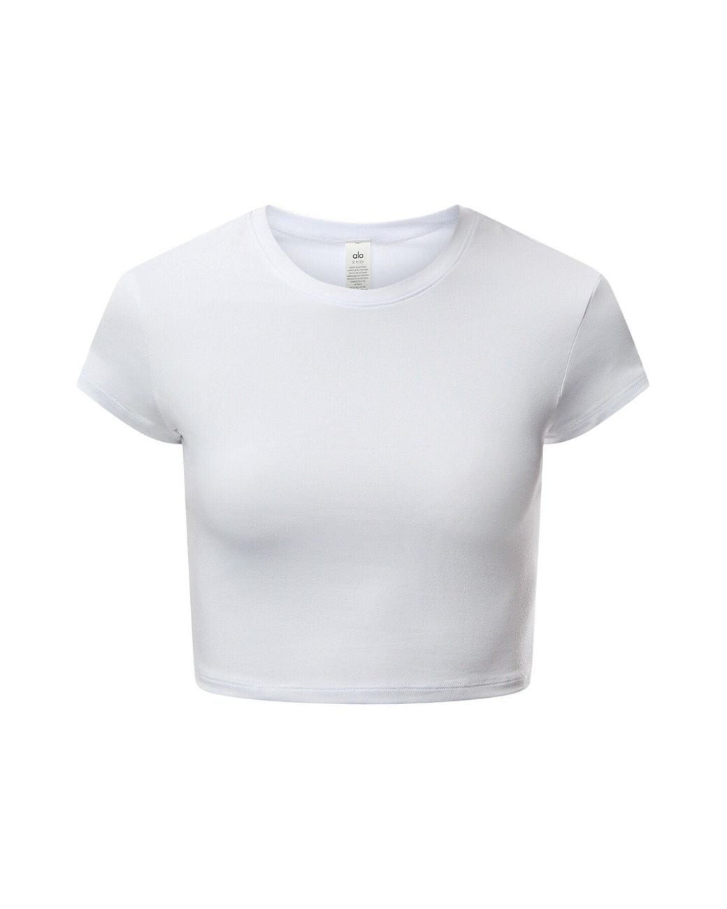 Alo Yoga Alosoft Crop Finesse Short Sleeve in White | Lyst UK