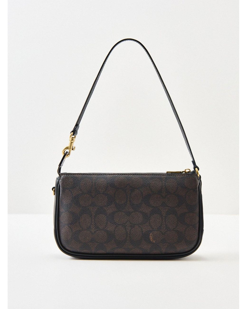COACH Black Signature Plaza Shoulder Bag