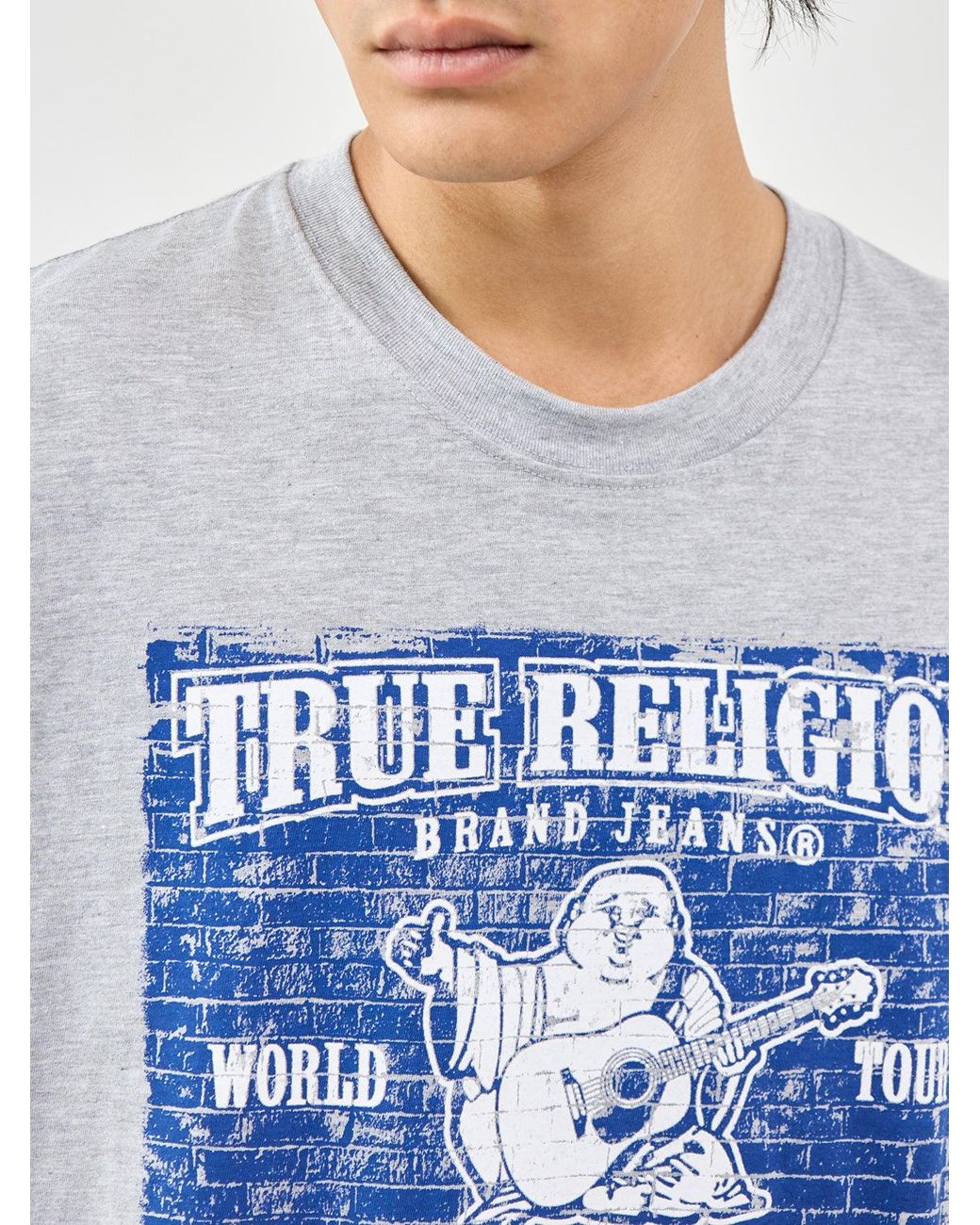 True Religion White Brick Buddha Graphic T-Shirt for men