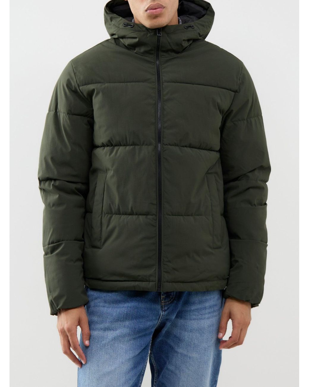 Jack & Jones Green Galaxy Puffer Jacket for men