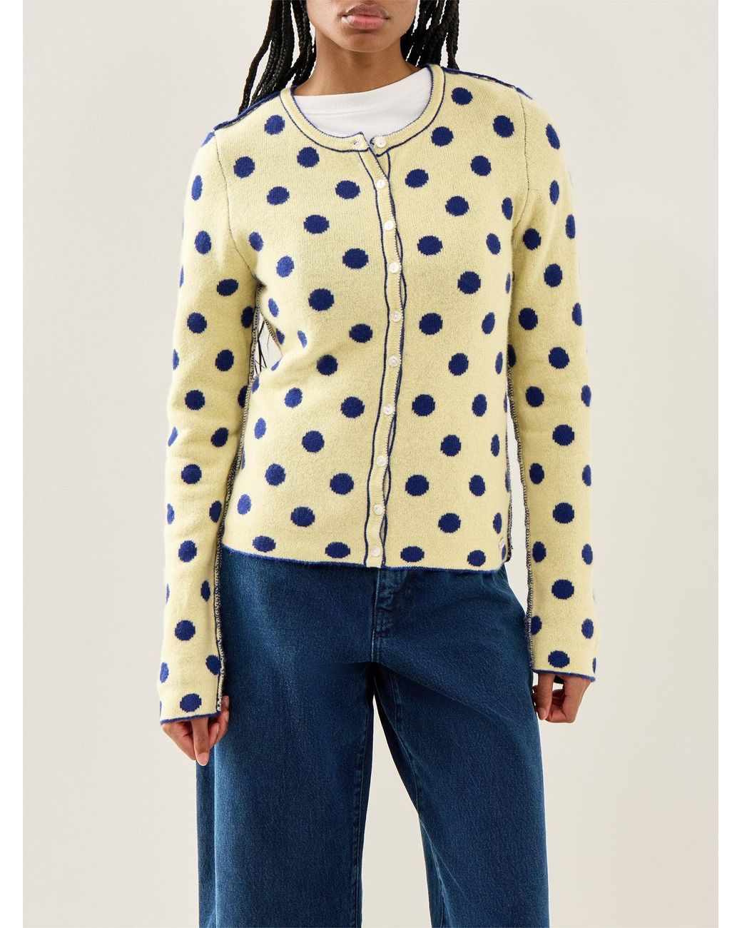 Damson Madder White Tabitha Reversible Cardigan