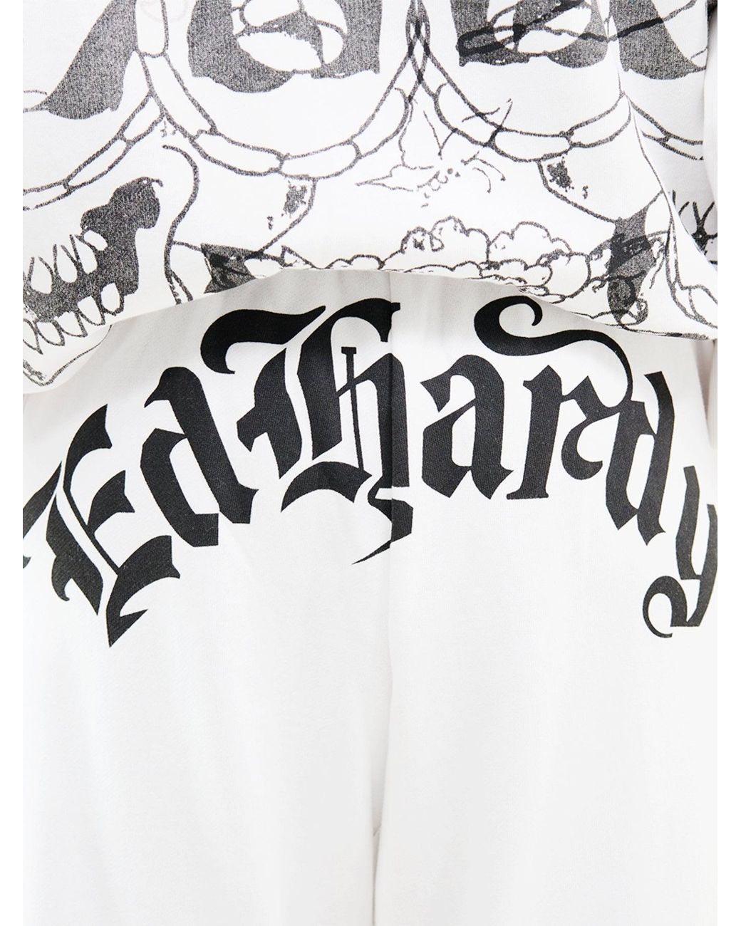 Ed Hardy White Gothic Dragon Relaxed Joggers