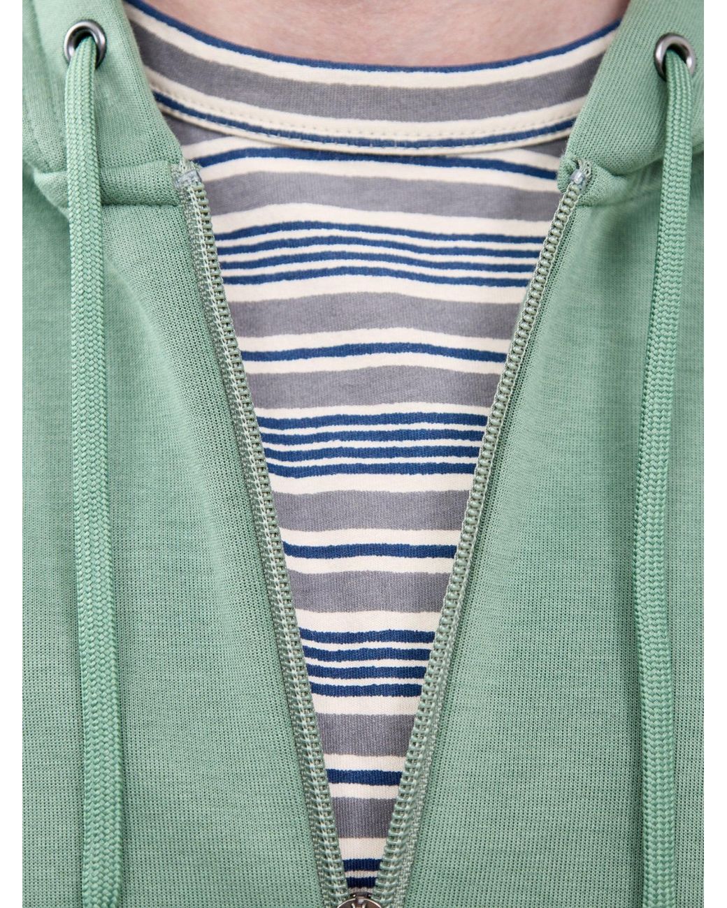 Universal Works Gray Core Stripe T-Shirt for men