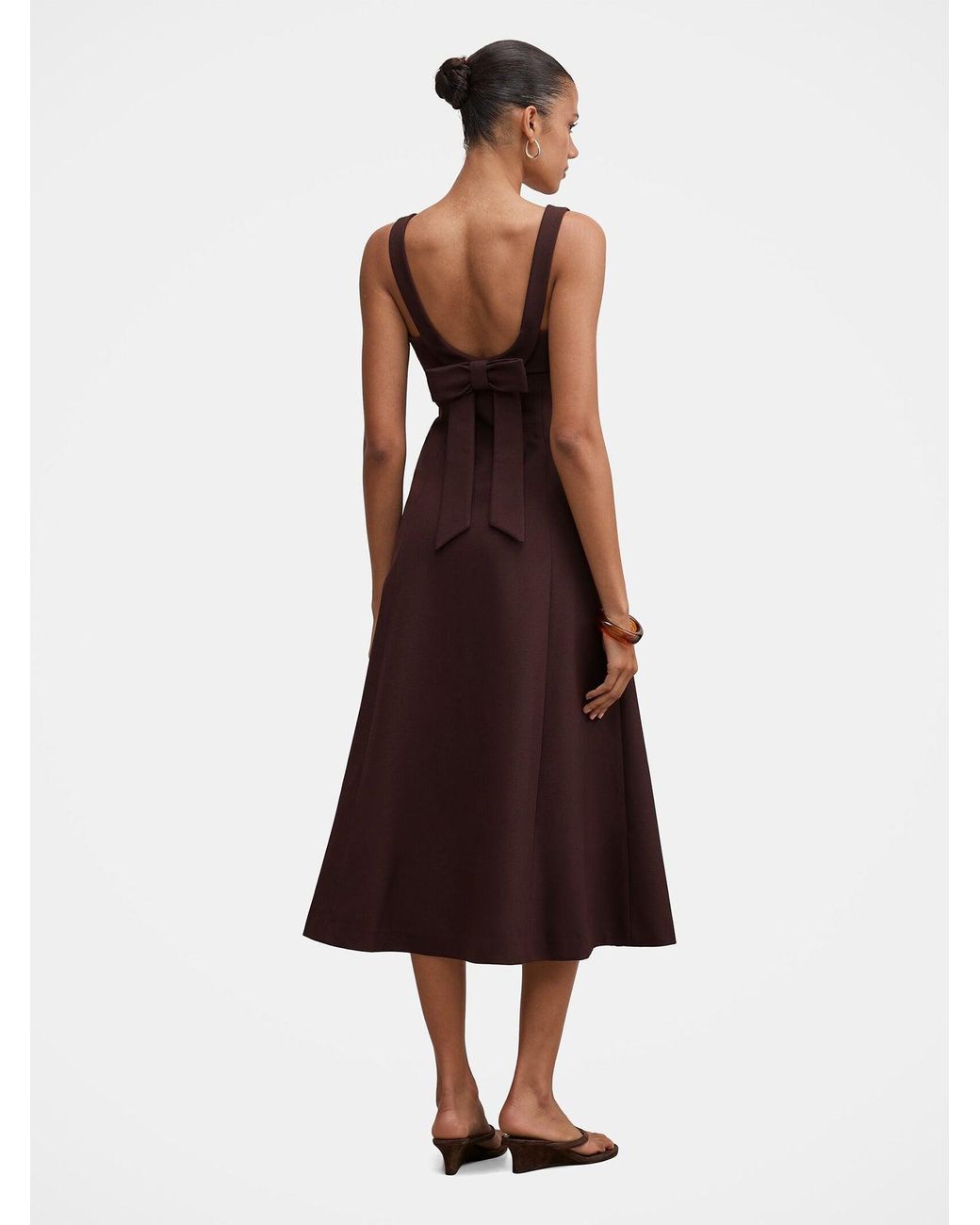 Forever New Purple Harriet Low Back Bow Midi Dress