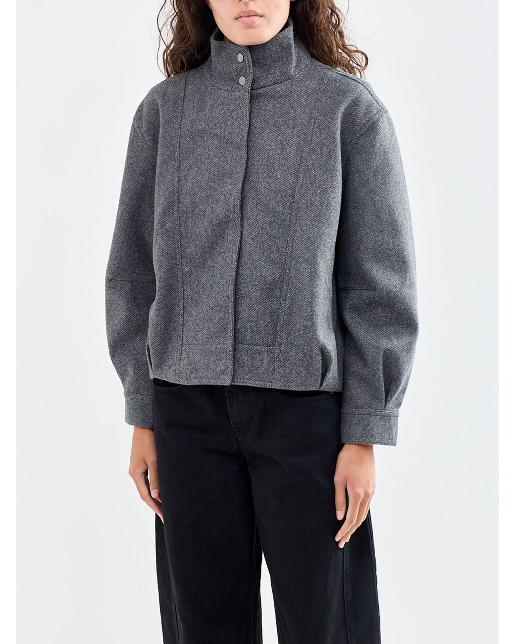 ONLY Gray High Collar Bomber Jacket