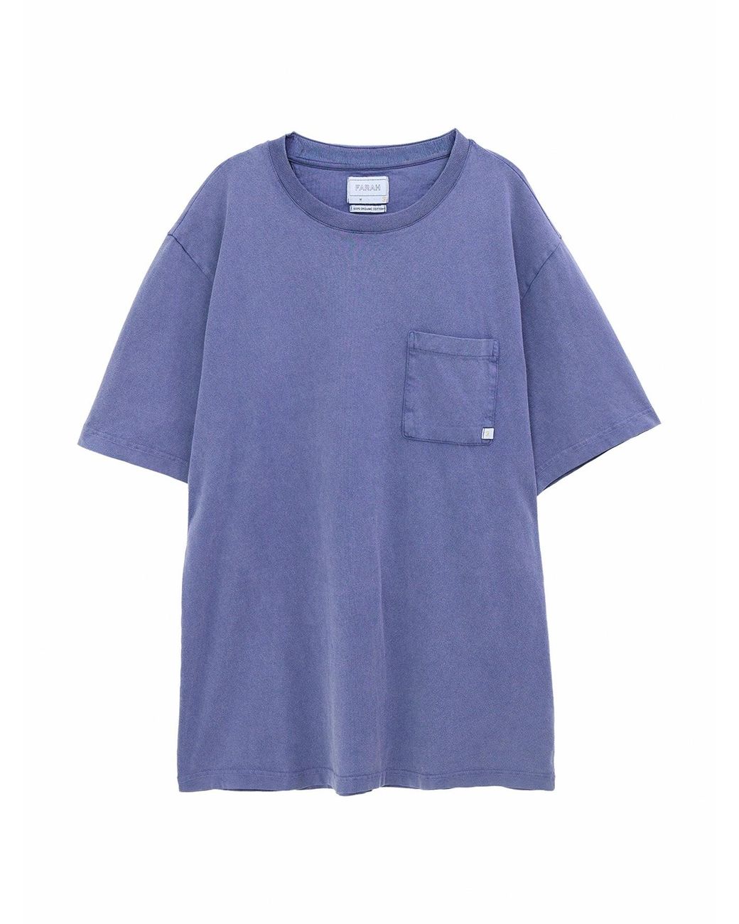 Farah Blue Stacy Garment Dyed Pocket T-Shirt for men