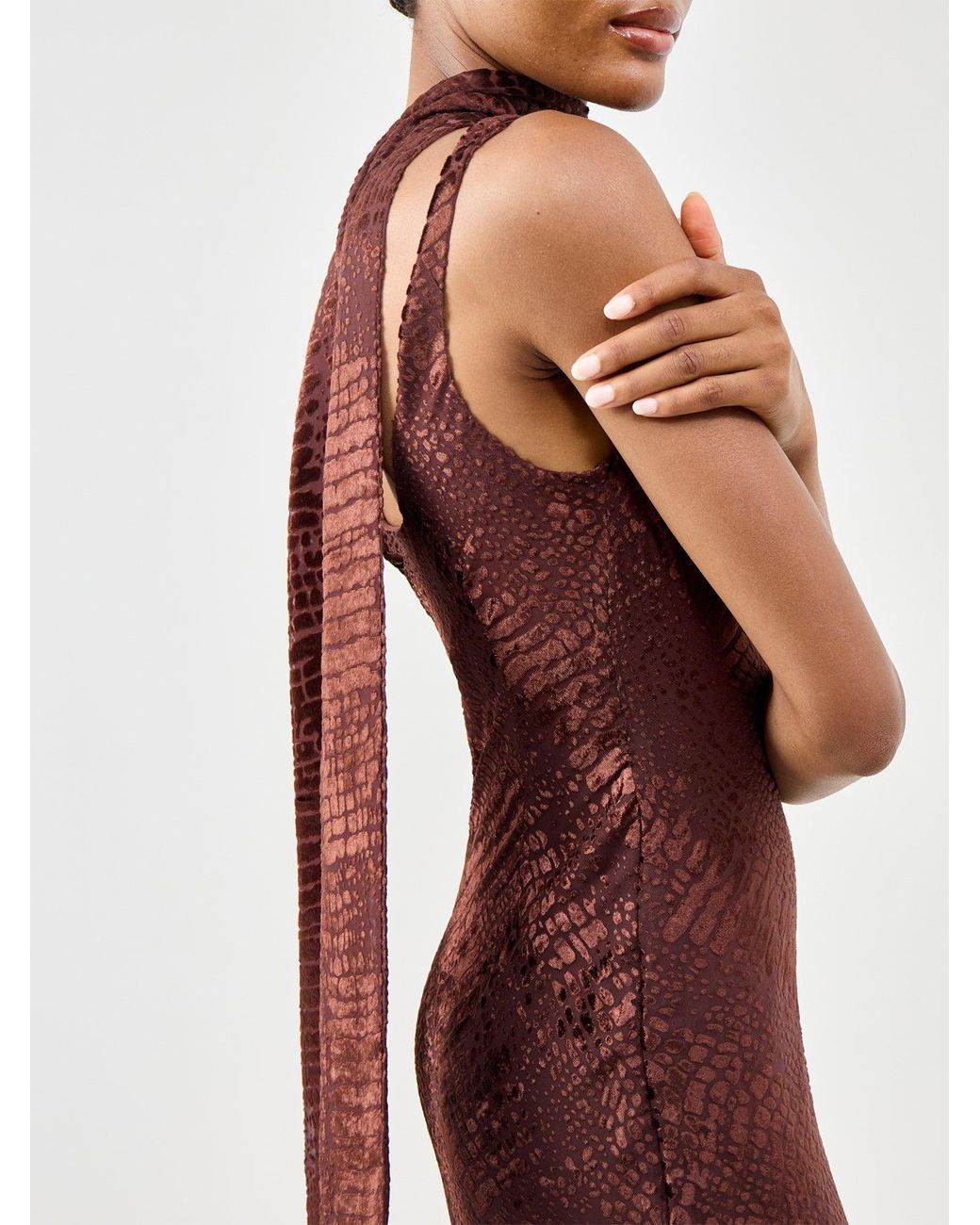 Pretty Lavish Purple Ainsley Cowl Neck Maxi Slip Dress