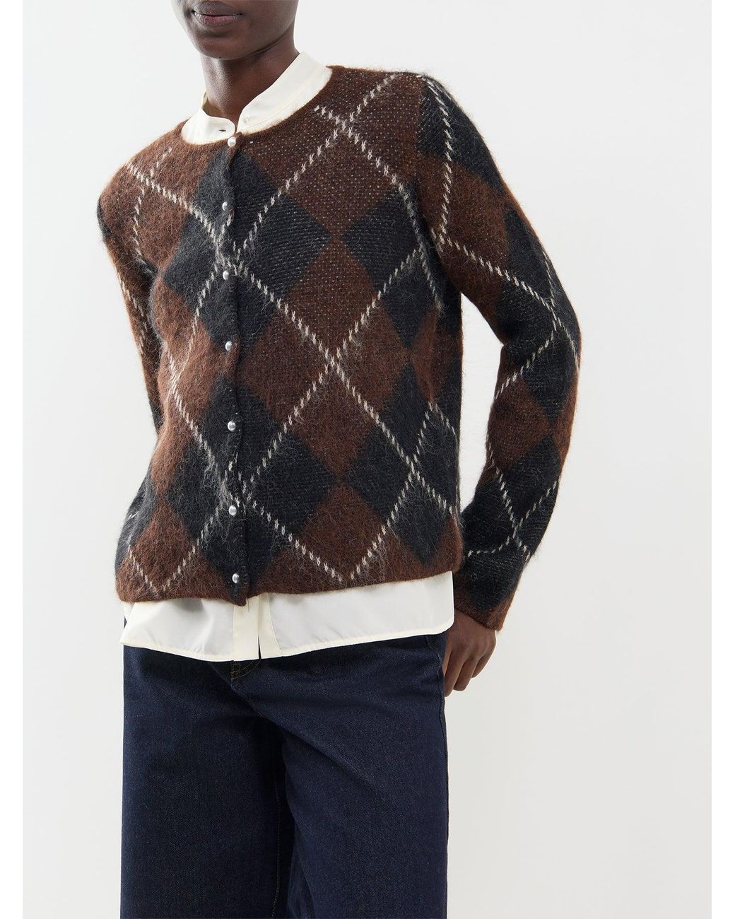 ONLY Black Blend Argyle Cardigan