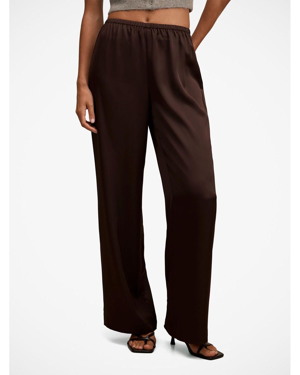 Forever New Brown Sara Wide Leg Trousers