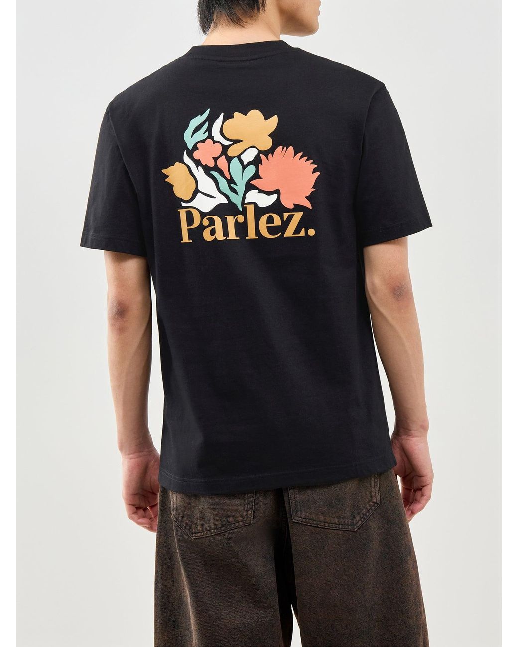 Parlez Black Eldora Graphic T-Shirt for men