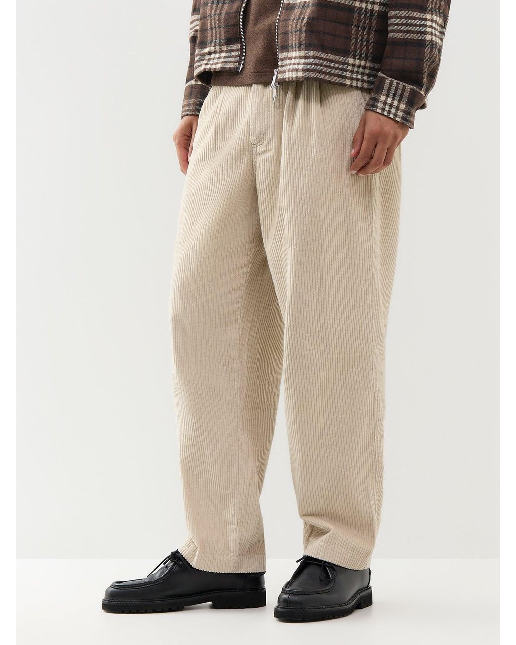 Farah Natural Adam Archive Organic Twin Pleat Trousers for men