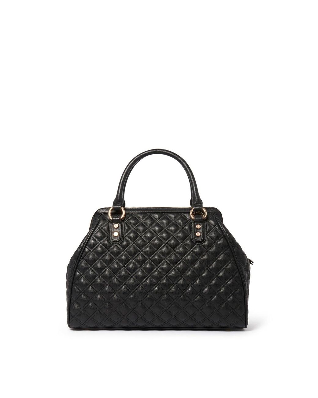 Forever New Black Signature Grace Quilted Tote Bag