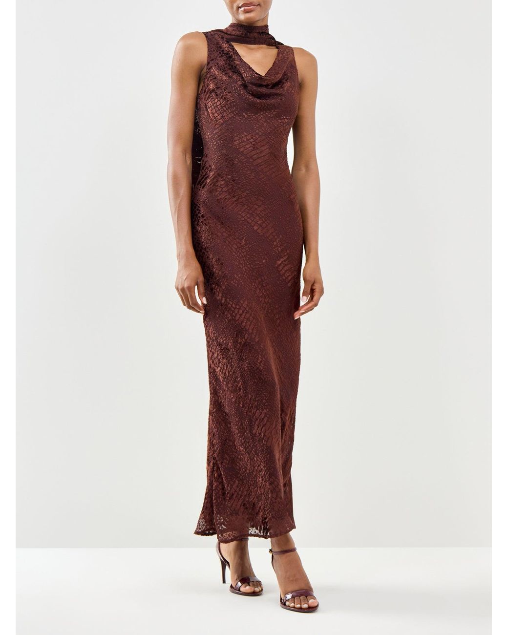 Pretty Lavish Purple Ainsley Cowl Neck Maxi Slip Dress
