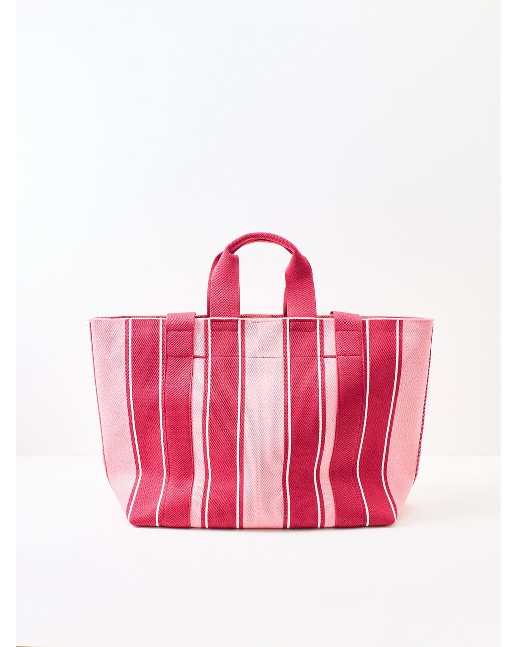 Sweaty Betty Pink Knitted Stripe Tote Bag