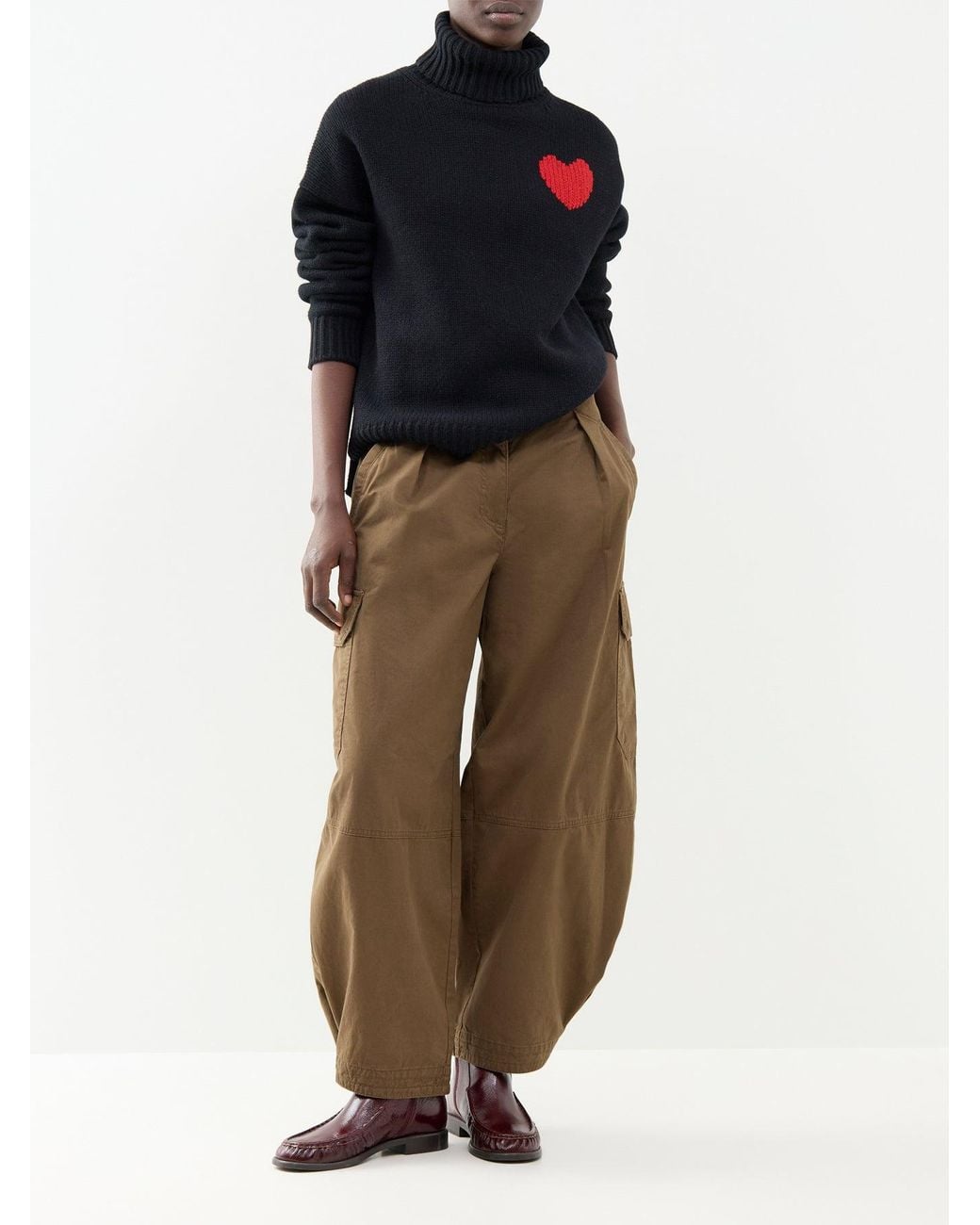 Chinti & Parker Black Heart Melange Roll Neck Jumper