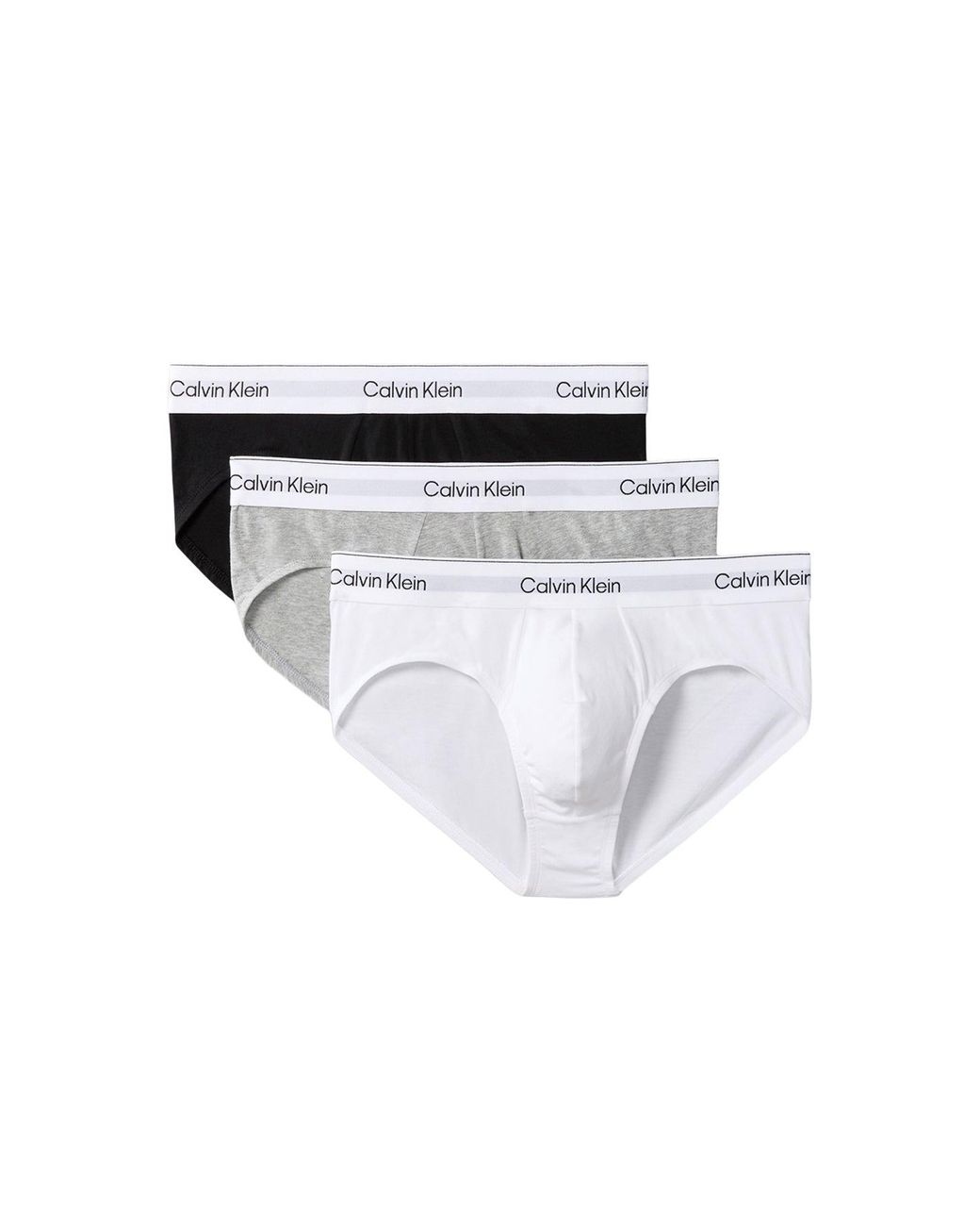 Calvin Klein White 3 Pack Hip Briefs for men
