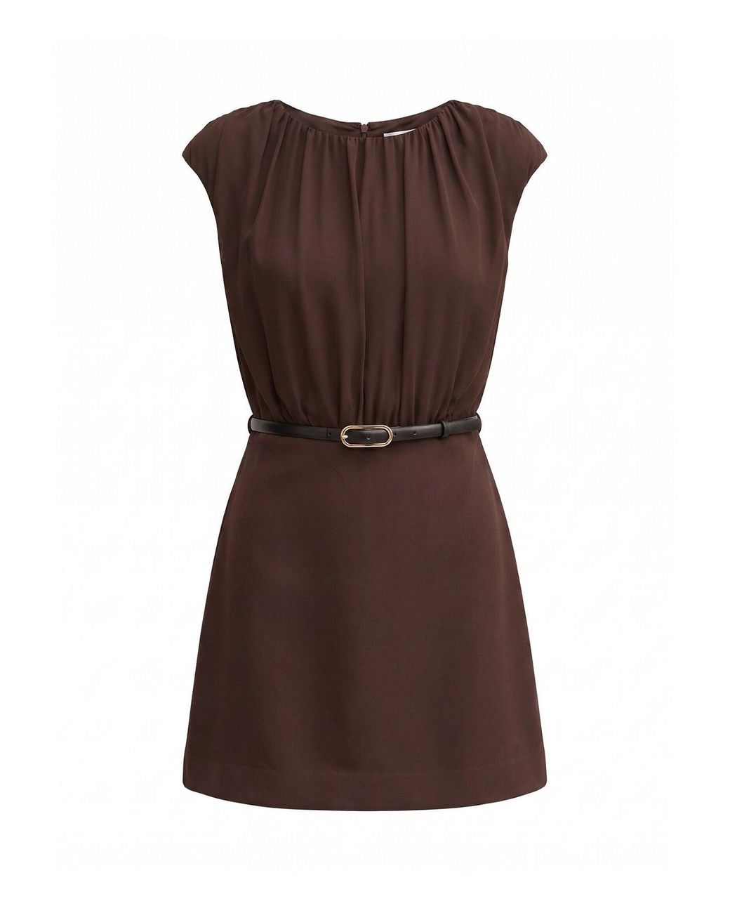 Forever New Brown Quinn Gathered Bodice Mini Dress