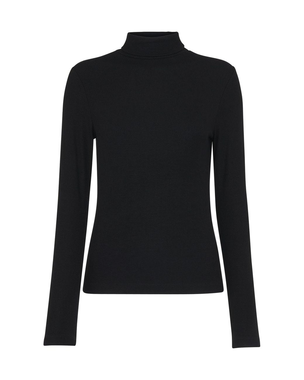 Whistles Black Essential Ribbed Polo Jumper