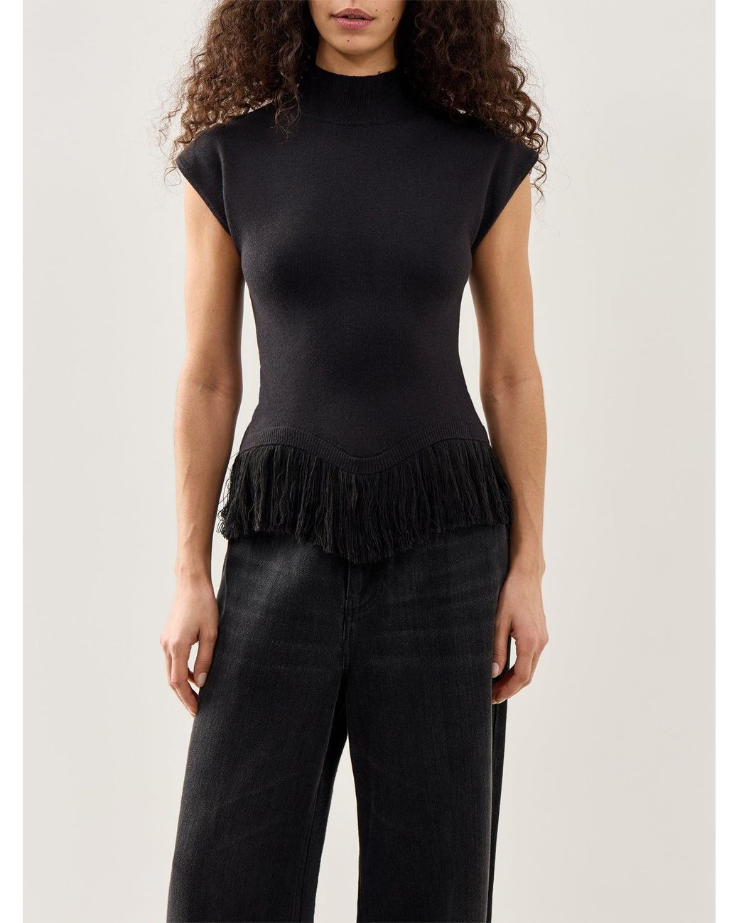 Pretty Lavish Black Orlendina Fringe Top