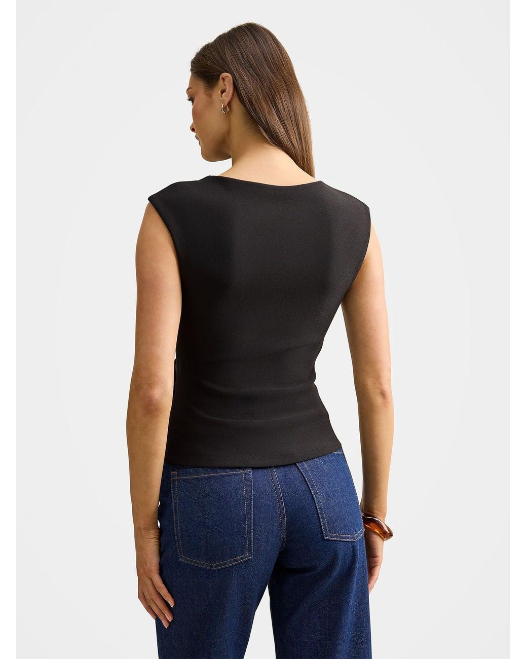 Forever New Black Serena Hardware Detail Blouse