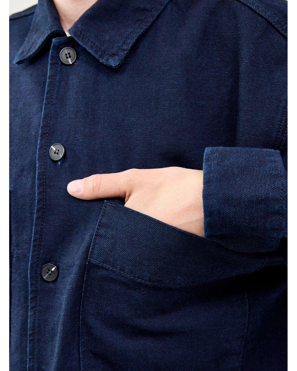 SELECTED Blue Relaxed Fit Denim Overshirt for men