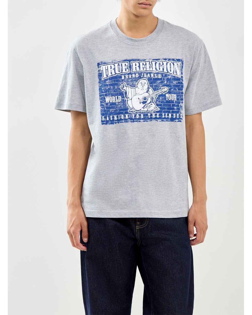 True Religion White Brick Buddha Graphic T-Shirt for men
