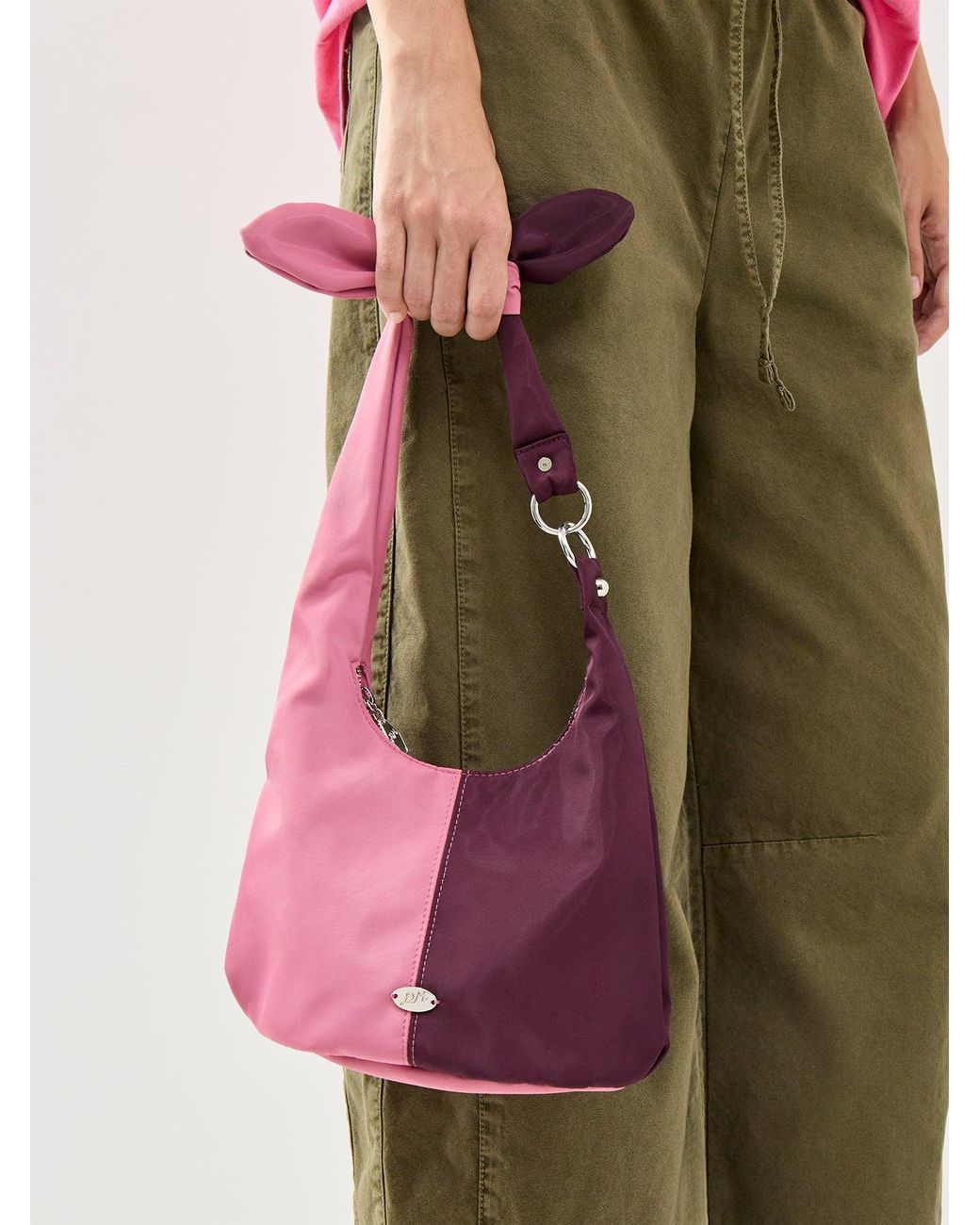 Damson Madder Pink Gene Mini Tie Tote Bag, Nylon