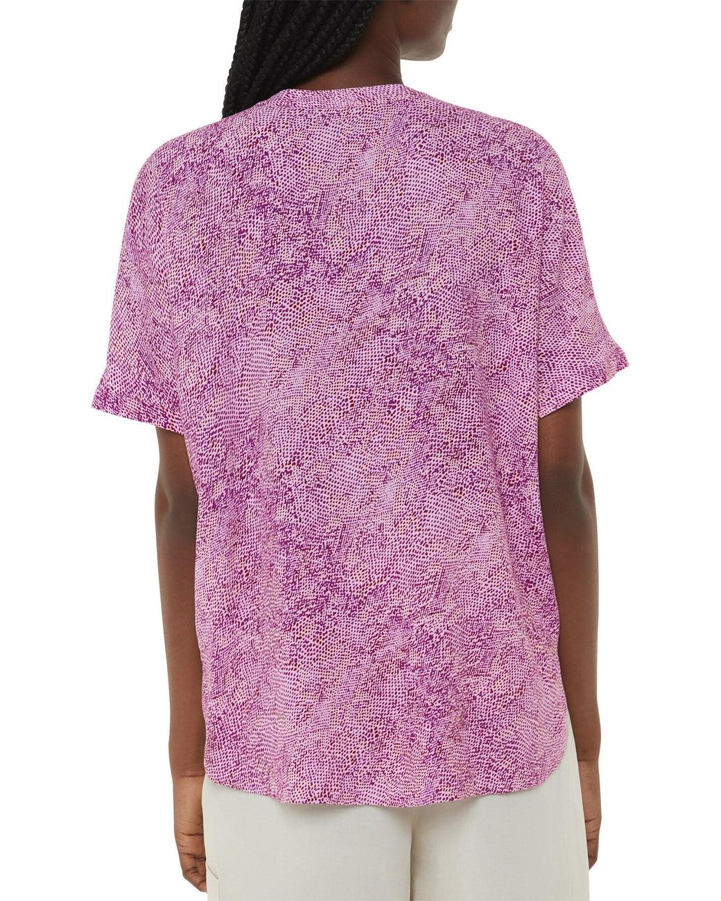 Whistles Pink Women's Diagonal Snake Maisie Top