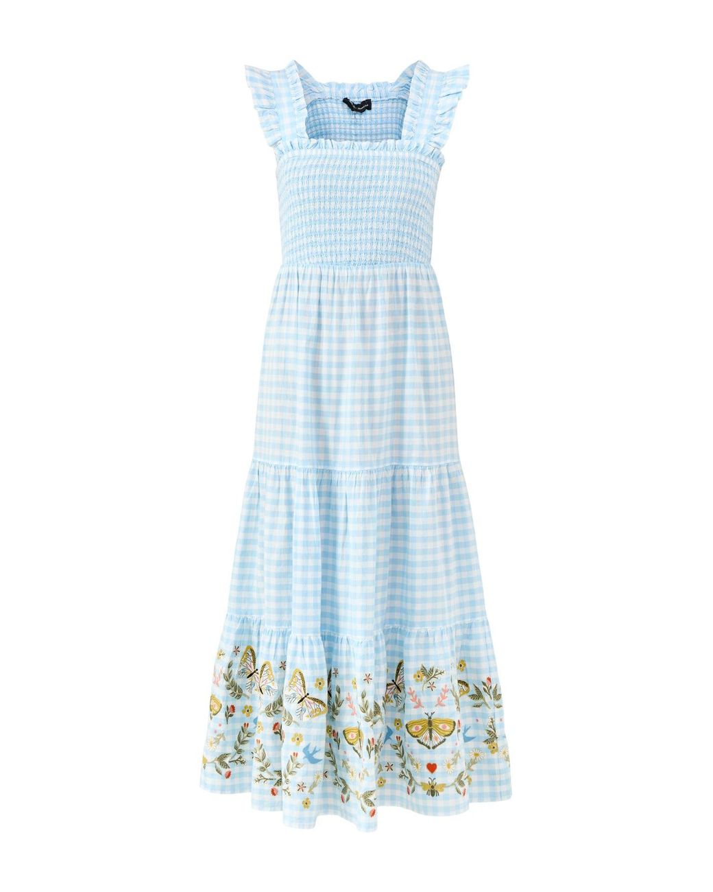 Nobody's Child Blue Elizabeth Scarlett Stacey Gingham Midi Dress