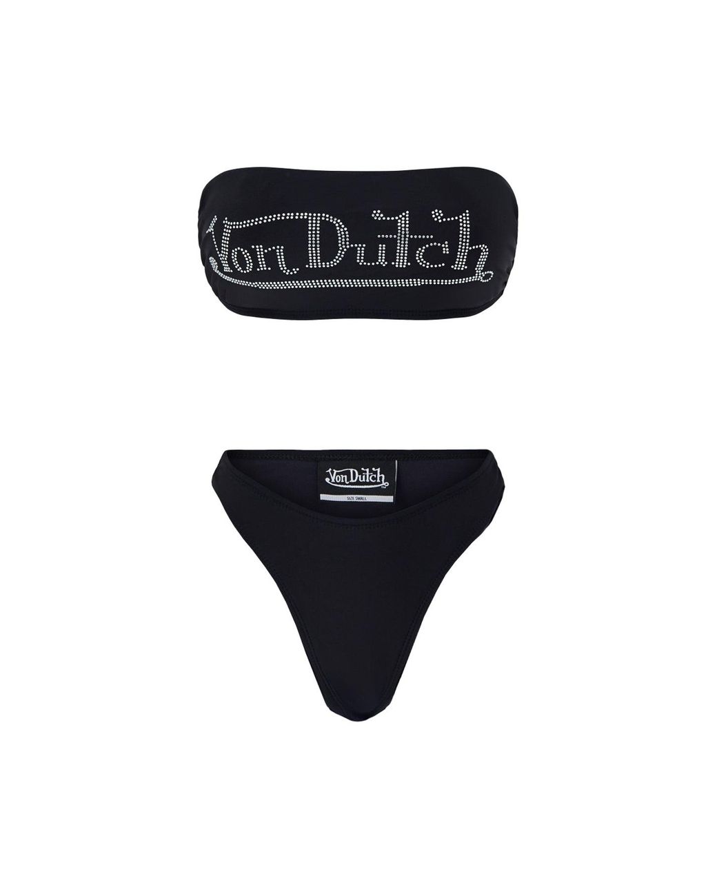 Von Dutch Black Bandeau Bikini Set