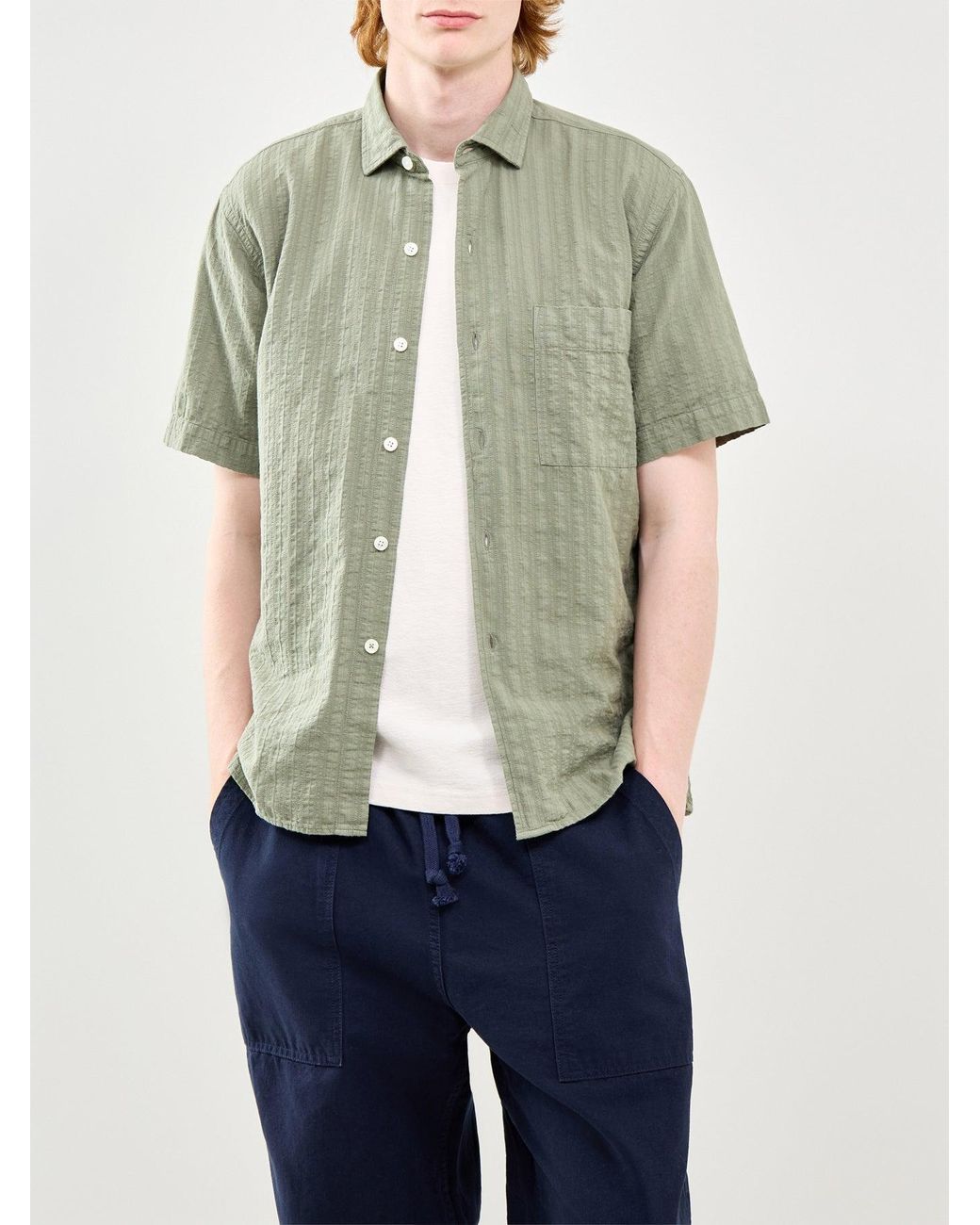 Hartford Green Short Sleeve Pattern Shirt for men