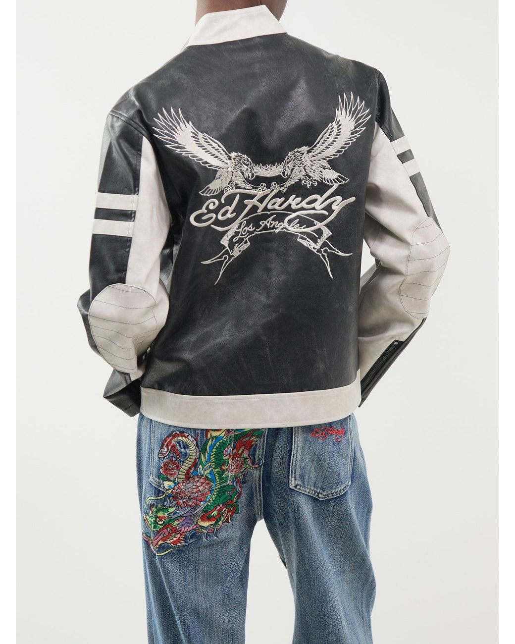 Ed Hardy Black Los Angeles Moto Jacket