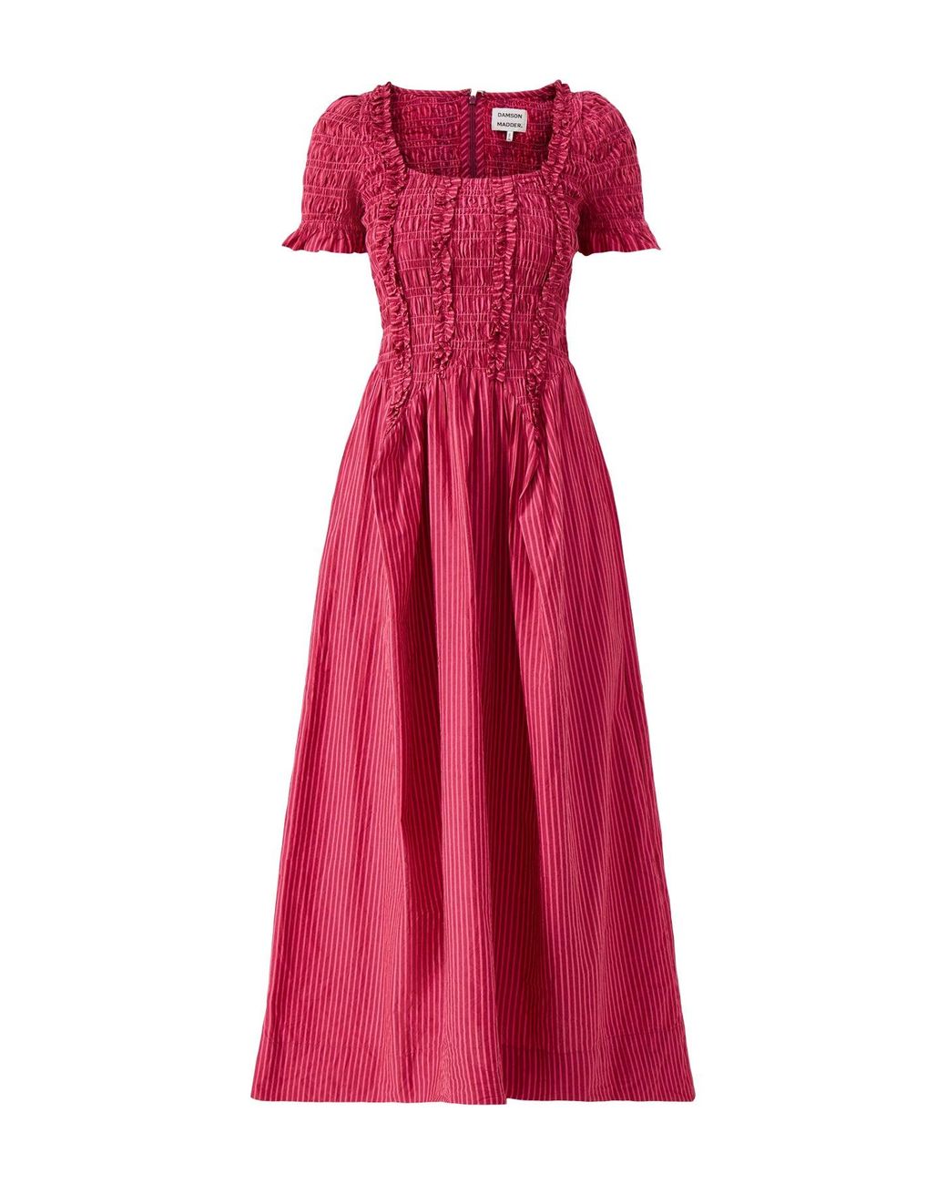 Damson Madder Red Raphaela Ruffle Midi Dress Business