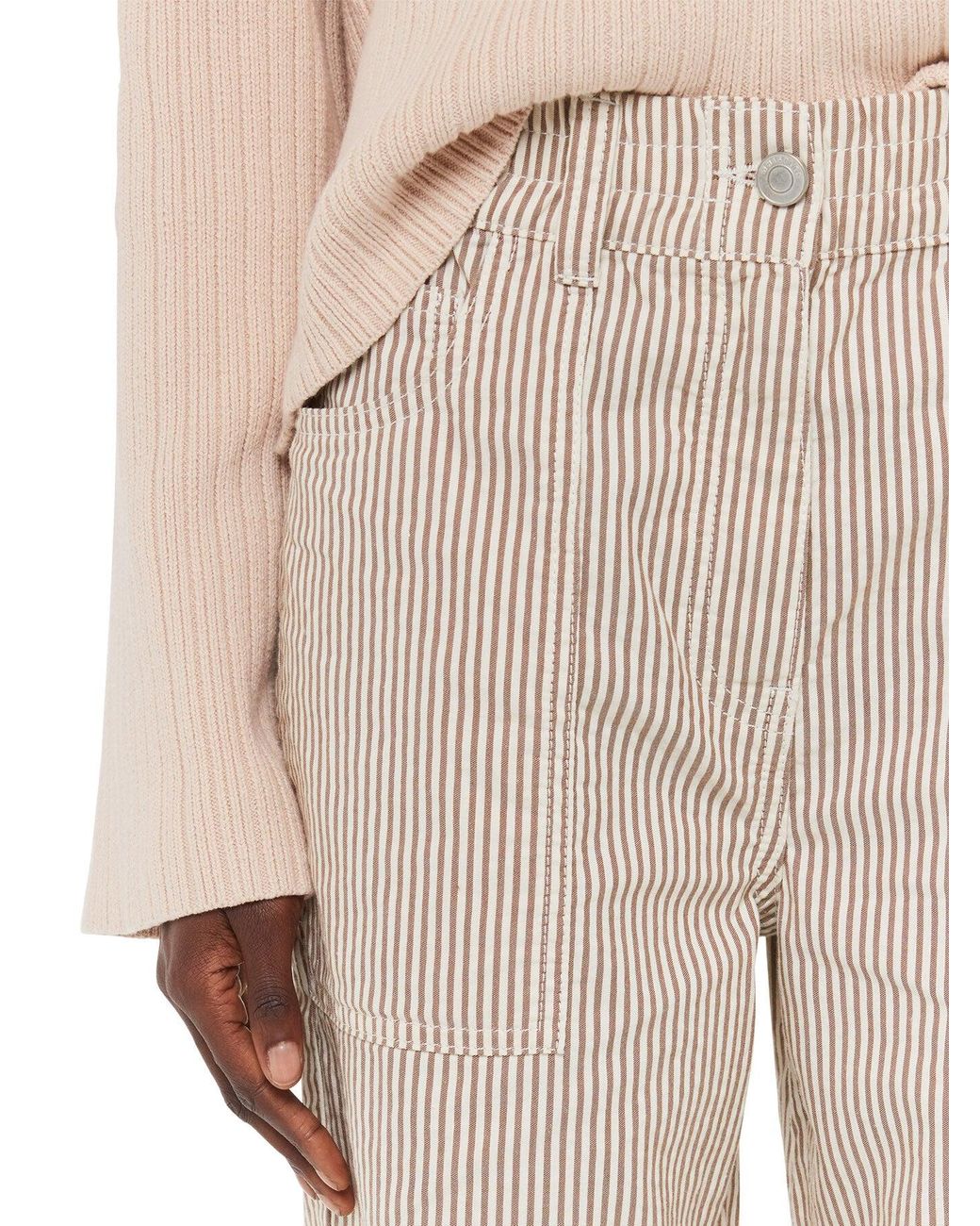 Whistles Natural Women's Tessa Stripe Casual Trouser