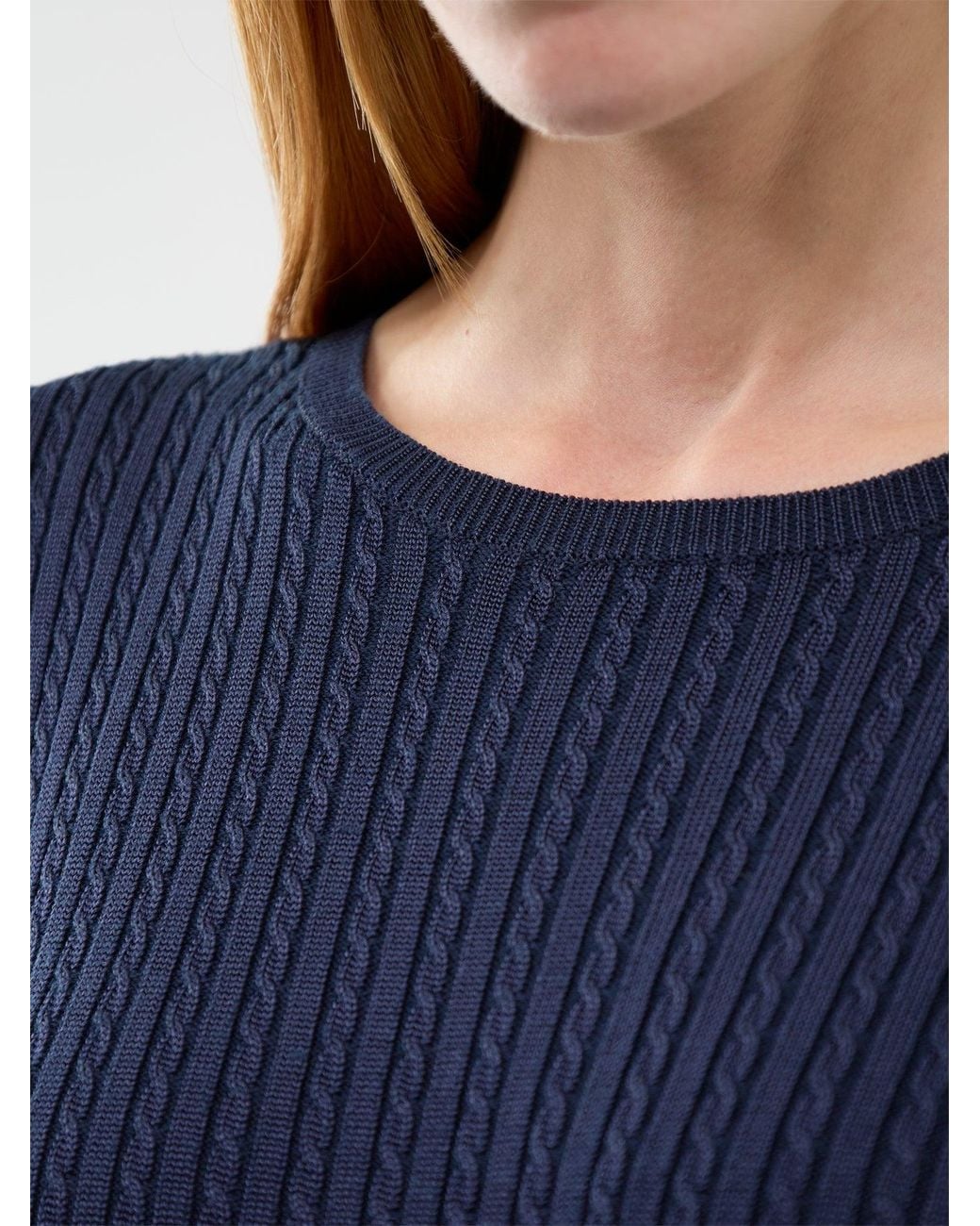 Ralph Lauren Blue Viscose & Cotton Blend Midi Jumper Dress