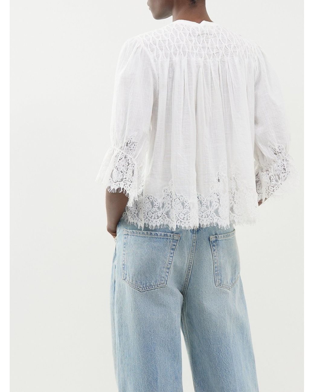 Rixo White Erika Blouse