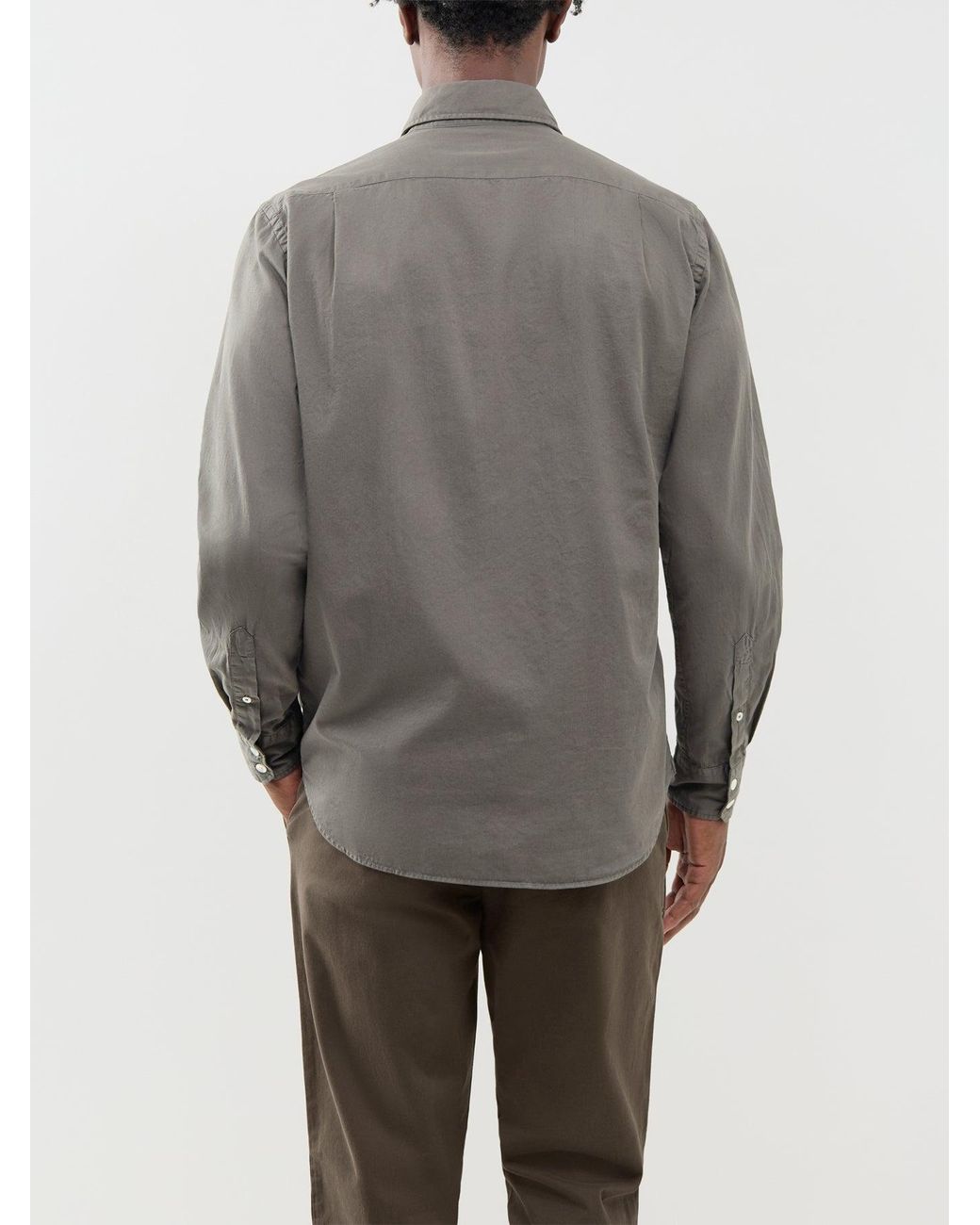 Hartford Gray Paul Peach Twill Shirt for men