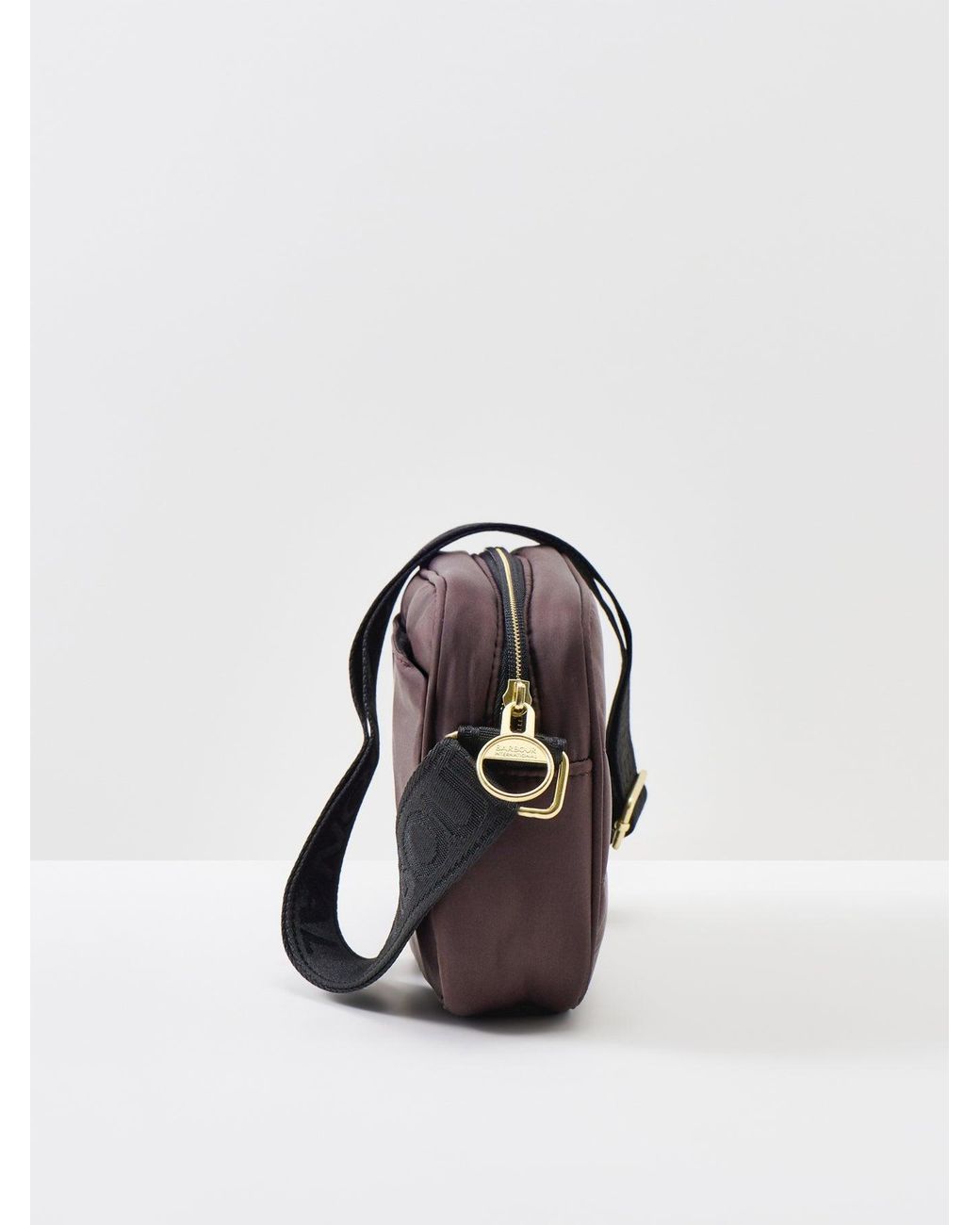 Barbour Purple Monaco Baffle Quilted Crossbody Bag