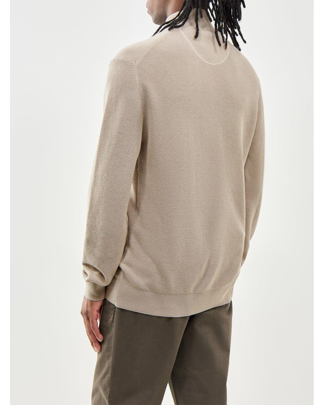 Gant Natural Micro Textured Half Zip Jumper for men
