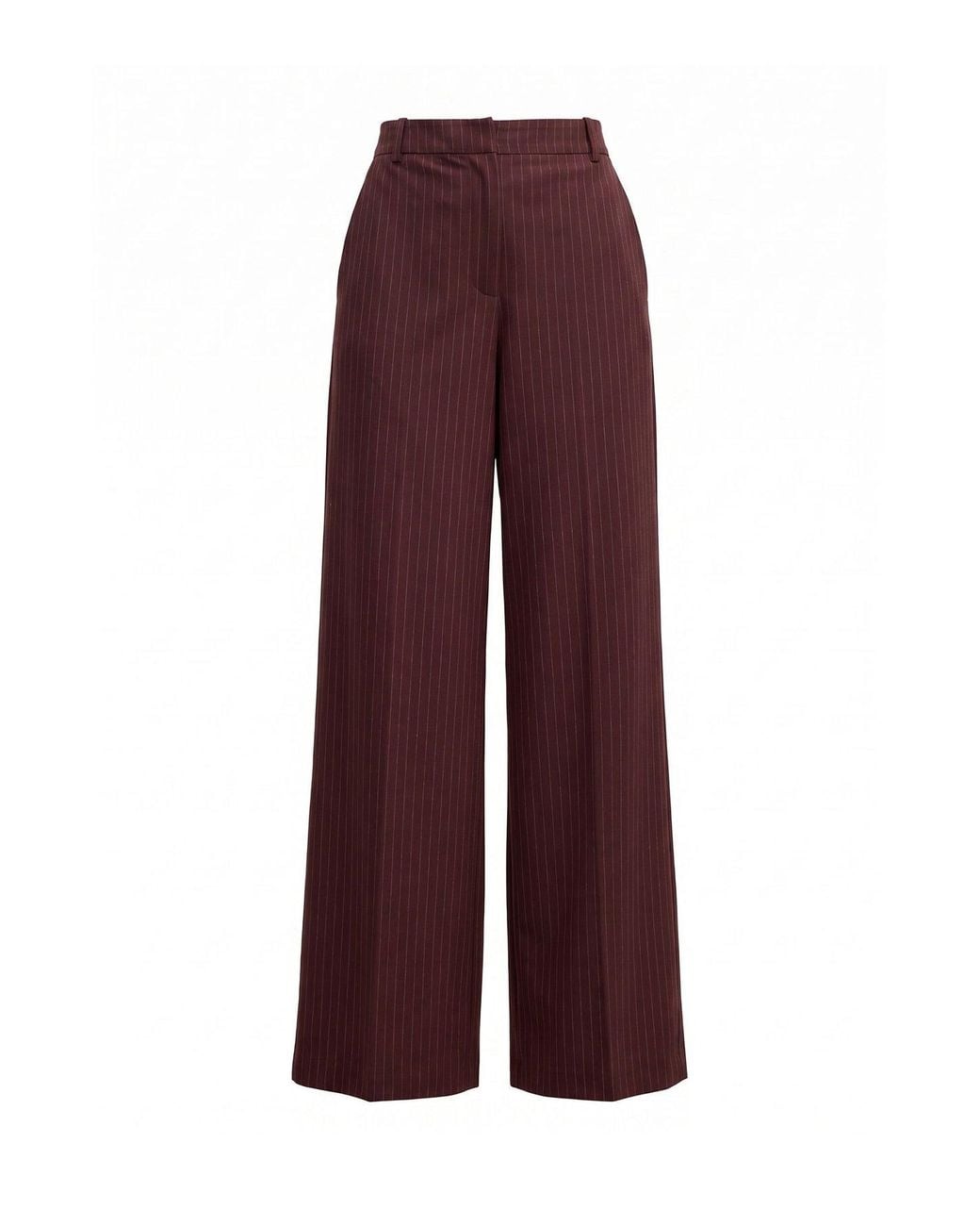Forever New Purple Paloma Pinstriped Wide Leg Trousers