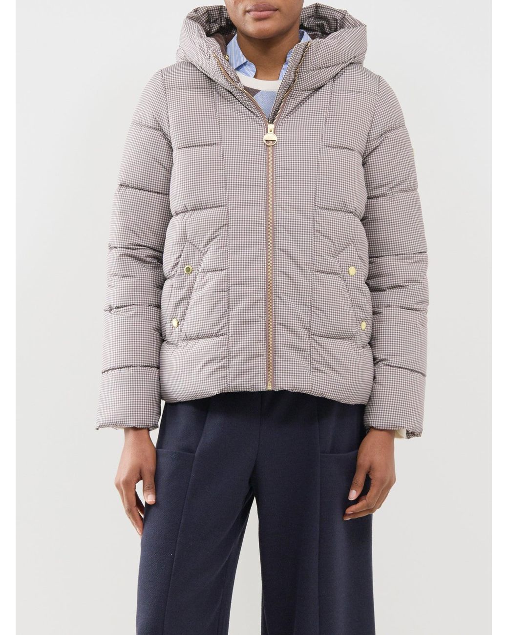 Barbour Gray Printed Brantley Puffer Jacket