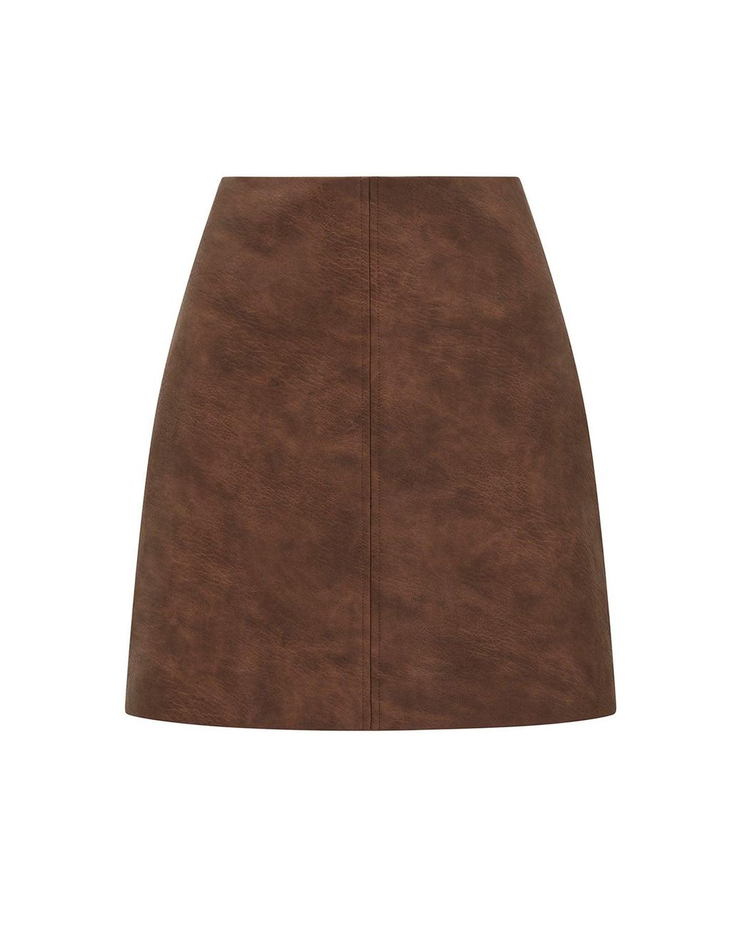 Forever New Brown Wren Vegan Leather Mini Skirt