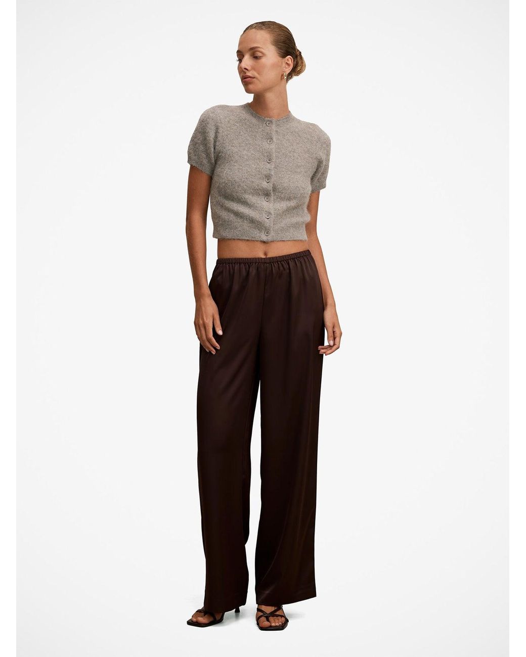 Forever New Brown Sara Wide Leg Trousers