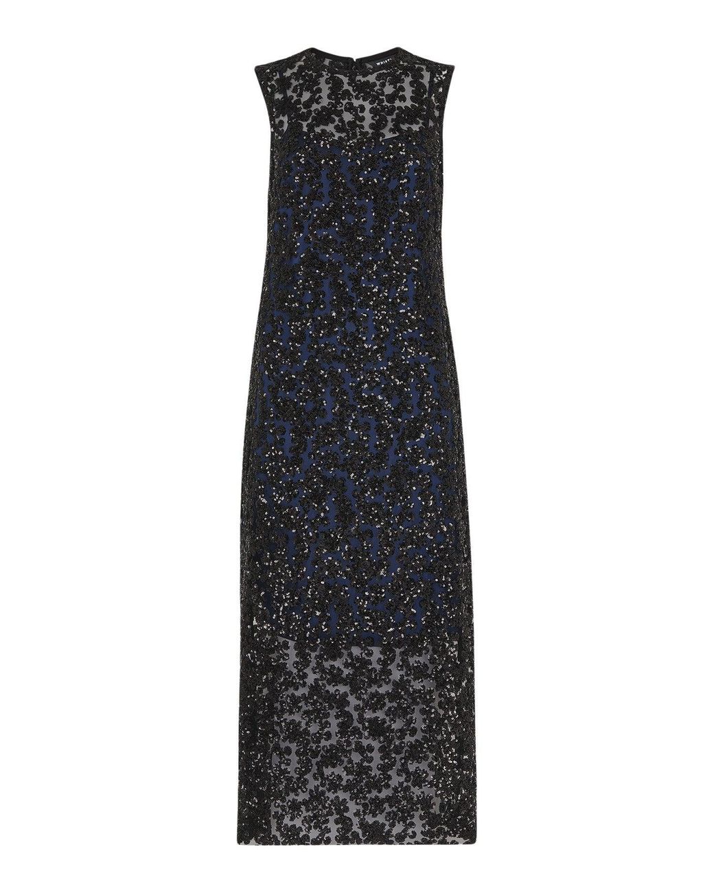 Whistles Black Women's Floral Sequin Lyra Dress