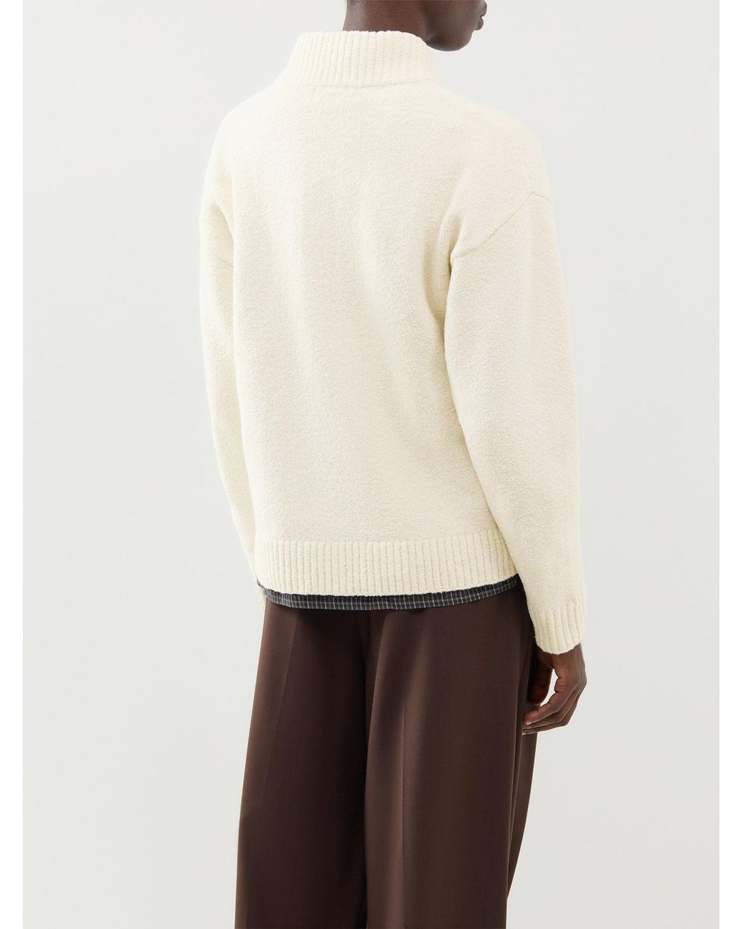 Pretty Lavish White Camille Acrylic Knit Bomber –