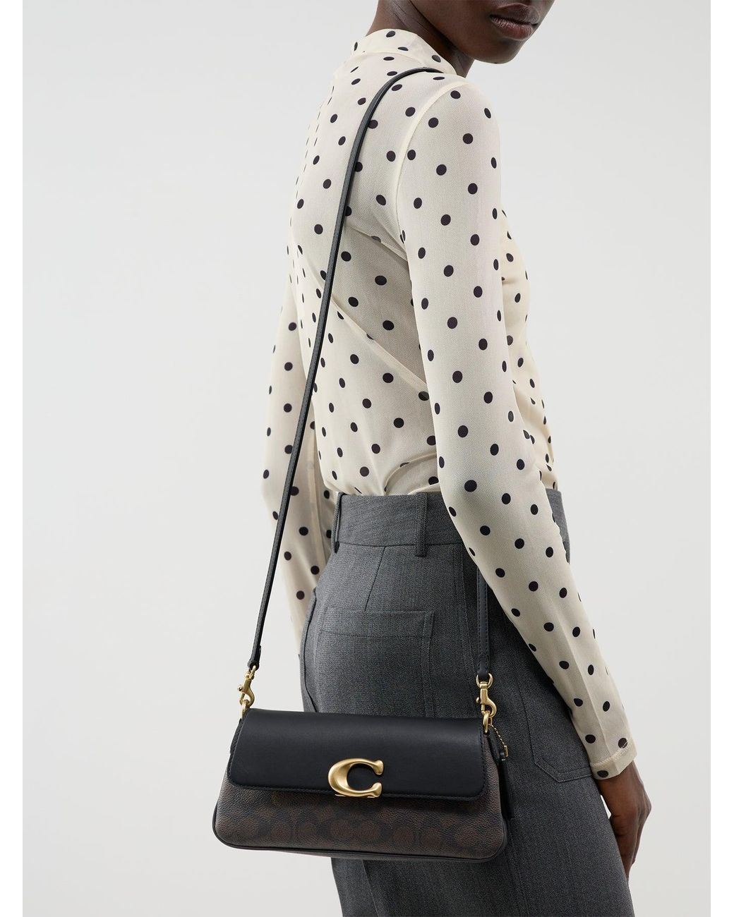 COACH Black Signature Jet Shoulder Bag