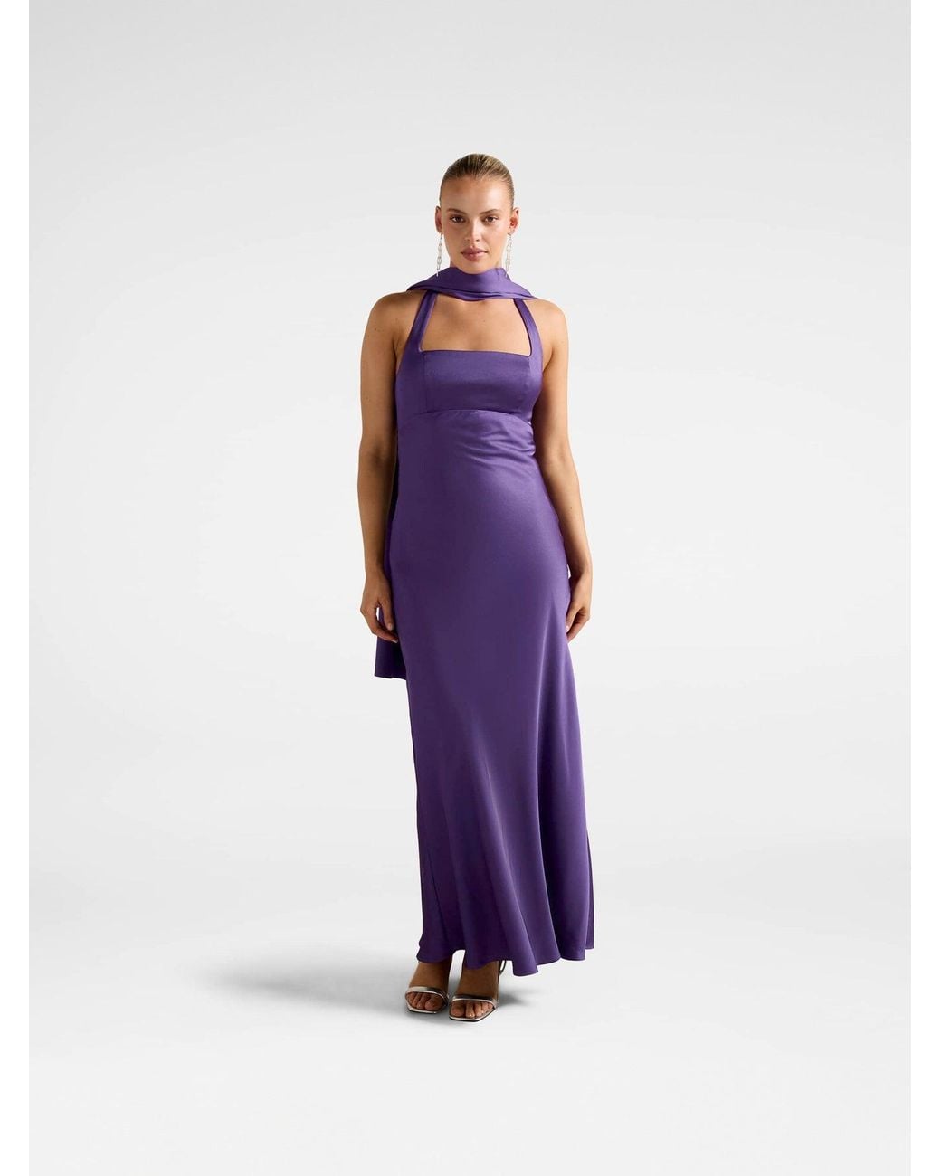 Forever New Purple April Open Back Maxi Dress